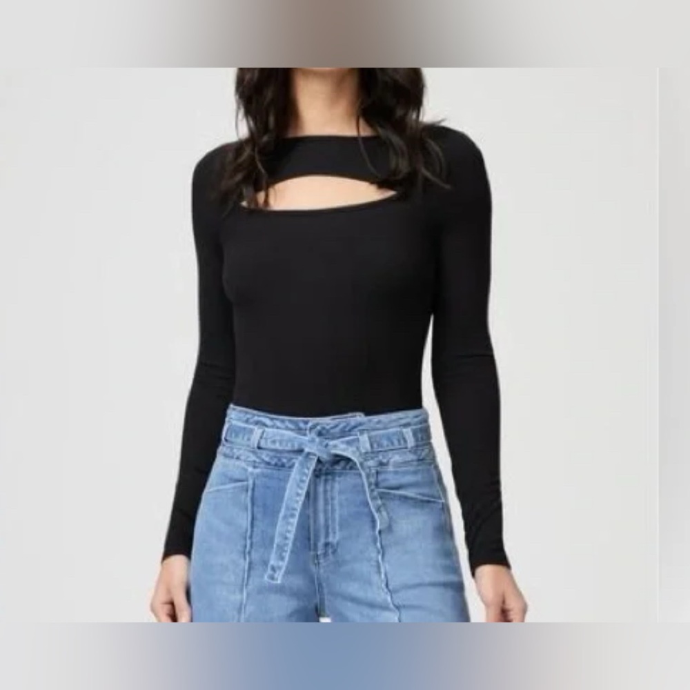 Babaton Black Long Sleeve Bodysuit